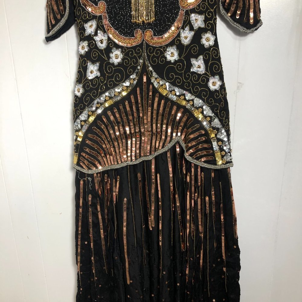 Womens Black and Sequins Gown/Dress. Size Small - Picture 2 of 12